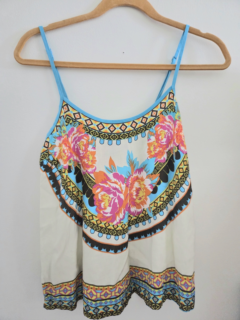Swell Floral Spaghetti Strap Camisole in Cream, Turquoise, Pink, Orange, Brown
